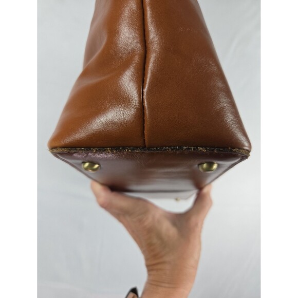 Patricia Nash Belle Leather Tote Brown Leather Chain Straps Shoulder Bag Purse - Picture 7 of 12